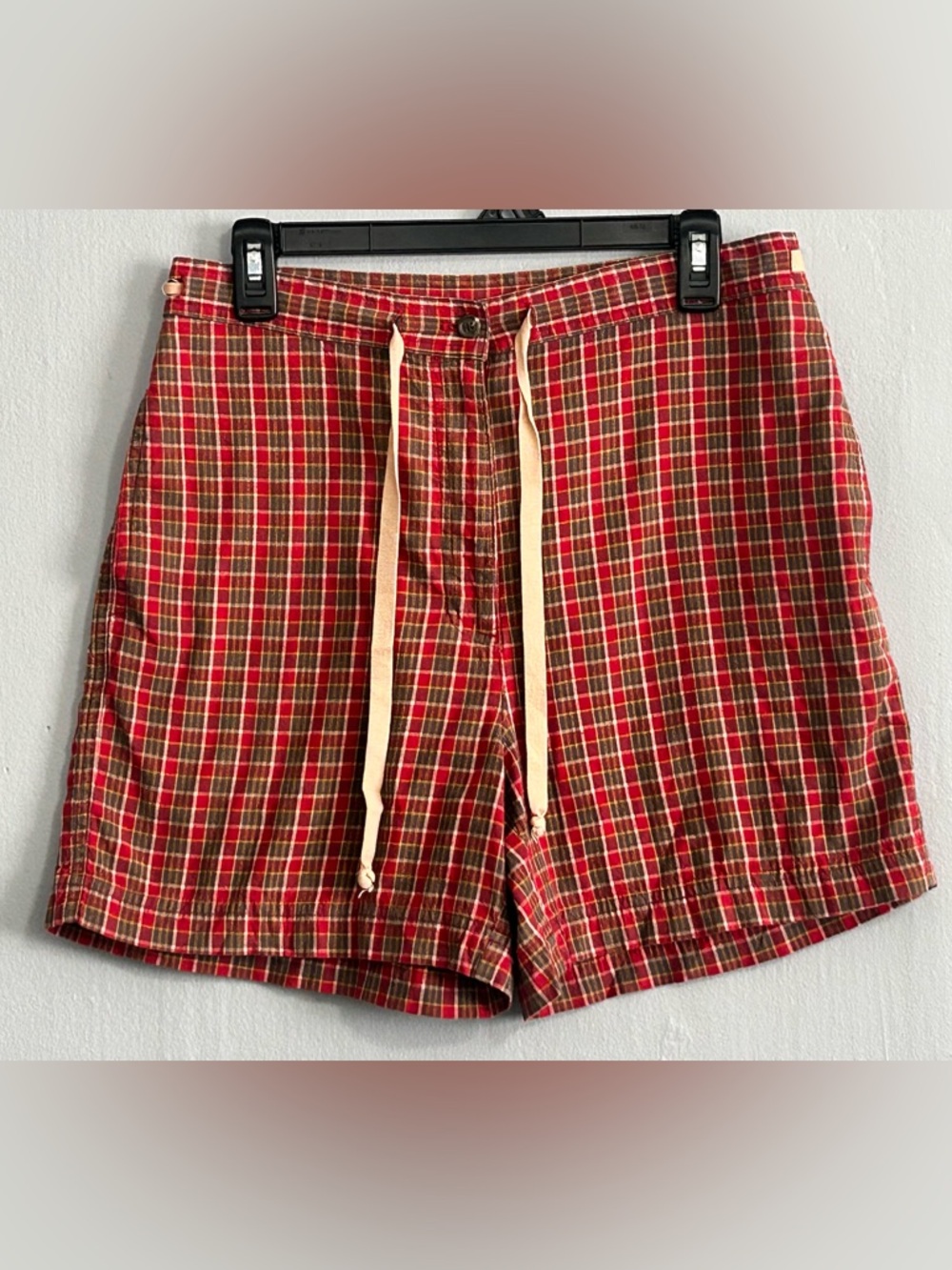 Lauren Ralph Lauren Red and Cream Plaid Cotton Shorts